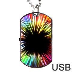 Color Background Structure Lines Dog Tag Usb Flash (one Side) by Simbadda