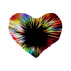 Color Background Structure Lines Standard 16  Premium Flano Heart Shape Cushions by Simbadda