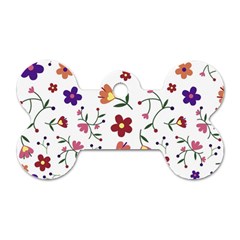 Flowers Pattern Texture Nature Dog Tag Bone (one Side)