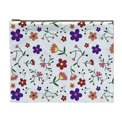 Flowers Pattern Texture Nature Cosmetic Bag (xl) by Simbadda