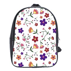 Flowers Pattern Texture Nature School Bag (large) by Simbadda