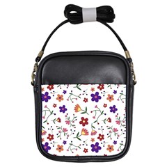 Flowers Pattern Texture Nature Girls Sling Bag by Simbadda