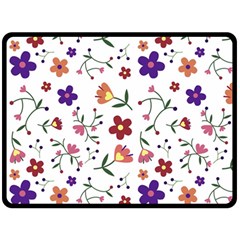 Flowers Pattern Texture Nature Fleece Blanket (large)  by Simbadda