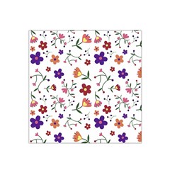 Flowers Pattern Texture Nature Satin Bandana Scarf by Simbadda