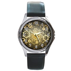 Block Chain Data Records System Round Metal Watch by Simbadda