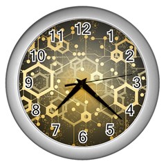 Block Chain Data Records System Wall Clock (silver) by Simbadda