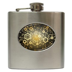 Block Chain Data Records System Hip Flask (6 Oz) by Simbadda