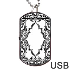 Holbein Antique Scroll Fruit Dog Tag Usb Flash (one Side) by Simbadda