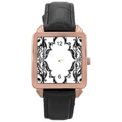 Holbein Antique Scroll Fruit Rose Gold Leather Watch  by Simbadda