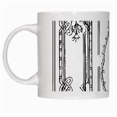 Leighton Floriated Antique Scroll White Mugs by Simbadda