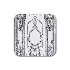 Leighton Floriated Antique Scroll Rubber Square Coaster (4 Pack)  by Simbadda