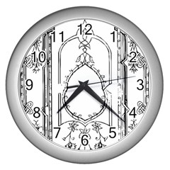 Leighton Floriated Antique Scroll Wall Clock (silver) by Simbadda