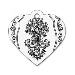 Floriated Antique Scroll Fruit Dog Tag Heart (two Sides) by Simbadda