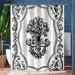 Floriated Antique Scroll Fruit Shower Curtain 60  X 72  (medium)  by Simbadda