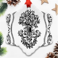 Floriated Antique Scroll Fruit Snowflake Ornament (two Sides) by Simbadda