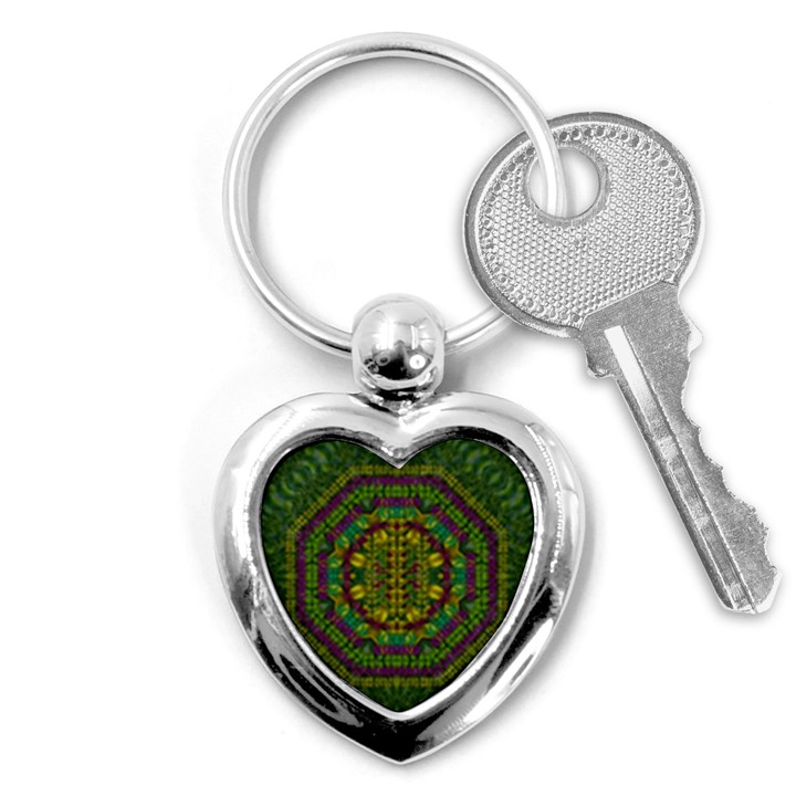 Butterfly Flower Jungle And Full Of Leaves Everywhere Key Chains (Heart) 