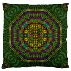 Butterfly Flower Jungle And Full Of Leaves Everywhere Large Cushion Case (one Side) by pepitasart