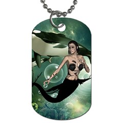 Wonderful Dark Mermaid With Awesome Orca Dog Tag (two Sides) by FantasyWorld7