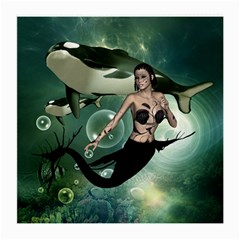 Wonderful Dark Mermaid With Awesome Orca Medium Glasses Cloth by FantasyWorld7