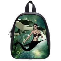 Wonderful Dark Mermaid With Awesome Orca School Bag (small) by FantasyWorld7