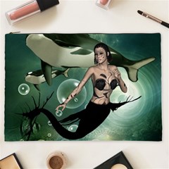 Wonderful Dark Mermaid With Awesome Orca Cosmetic Bag (xxl) by FantasyWorld7