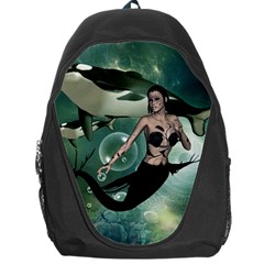 Wonderful Dark Mermaid With Awesome Orca Backpack Bag by FantasyWorld7