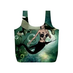 Wonderful Dark Mermaid With Awesome Orca Full Print Recycle Bag (s) by FantasyWorld7