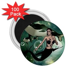 Wonderful Dark Mermaid With Awesome Orca 2 25  Magnets (100 Pack)  by FantasyWorld7