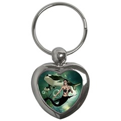 Wonderful Dark Mermaid With Awesome Orca Key Chains (heart)  by FantasyWorld7