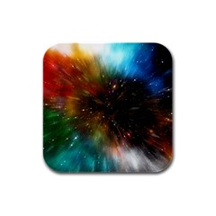 Universe Galaxy Sun Star Movement Rubber Square Coaster (4 Pack)  by Simbadda