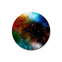 Universe Galaxy Sun Star Movement Rubber Coaster (round)  by Simbadda