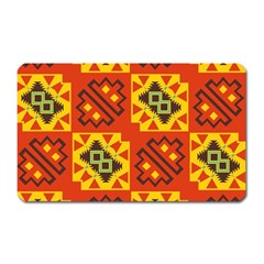 Squares And Other Shapes Pattern                                                       Magnet (rectangular) by LalyLauraFLM