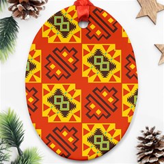 Squares And Other Shapes Pattern                                                       Ornament (oval) by LalyLauraFLM