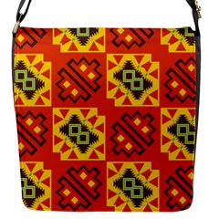 Squares And Other Shapes Pattern                                                       Flap Closure Messenger Bag (s) by LalyLauraFLM