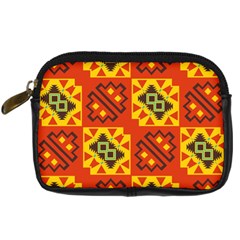 Squares And Other Shapes Pattern                                                  Digital Camera Leather Case by LalyLauraFLM