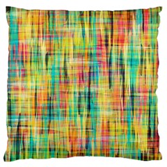 Yellow Blue Red Stripes                                                  Large Flano Cushion Case (two Sides) by LalyLauraFLM