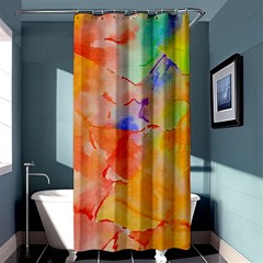 Orange Red Yellow Watercolors Texture                                                   Shower Curtain 36  X 72  by LalyLauraFLM