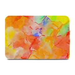 Orange Red Yellow Watercolors Texture                                                       Plate Mat by LalyLauraFLM