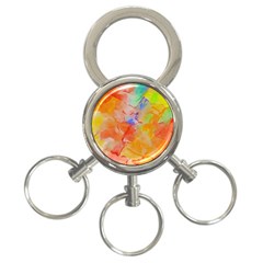 Orange Red Yellow Watercolors Texture                                                        3-ring Key Chain by LalyLauraFLM