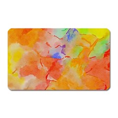 Orange Red Yellow Watercolors Texture                                                        Magnet (rectangular) by LalyLauraFLM