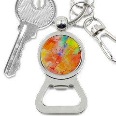 Orange Red Yellow Watercolors Texture                                                        Bottle Opener Key Chain by LalyLauraFLM