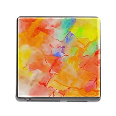 Orange Red Yellow Watercolors Texture                                                        Memory Card Reader (square) by LalyLauraFLM