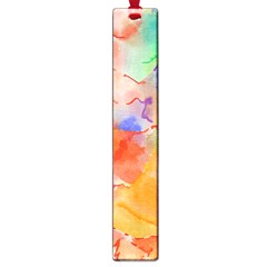 Orange Red Yellow Watercolors Texture                                                        Large Book Mark by LalyLauraFLM