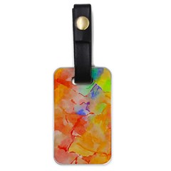 Orange Red Yellow Watercolors Texture                                                        Luggage Tag (one Side) by LalyLauraFLM