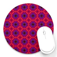 Retro Abstract Boho Unique Round Mousepads by Simbadda