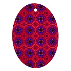 Retro Abstract Boho Unique Oval Ornament (two Sides) by Simbadda