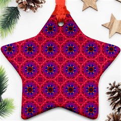 Retro Abstract Boho Unique Star Ornament (two Sides) by Simbadda