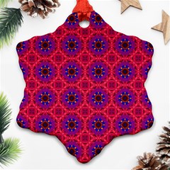 Retro Abstract Boho Unique Snowflake Ornament (two Sides) by Simbadda