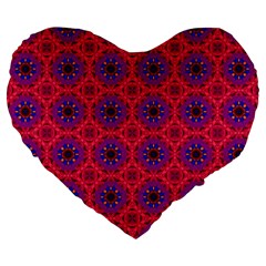 Retro Abstract Boho Unique Large 19  Premium Flano Heart Shape Cushions