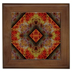 Autumn Kaleidoscope Art Pattern Framed Tiles by Simbadda